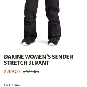 NWT Dakine Women's Black Sender Stretch SKI/Snowboard Pants Size Sm, Lg and Lg